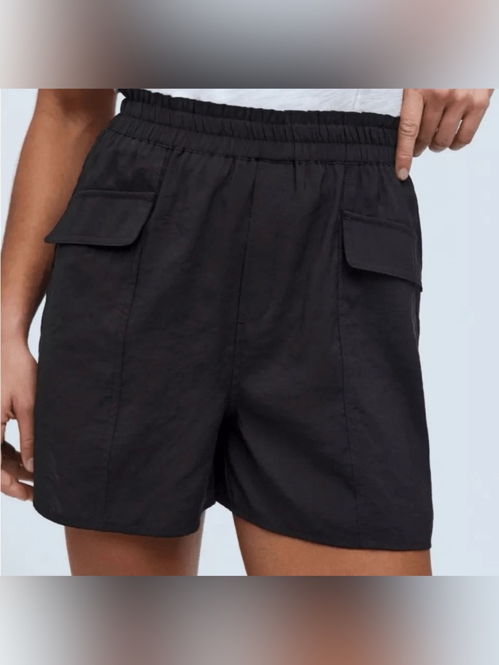 Madewell Black Elastic-Waist Cargo Shorts